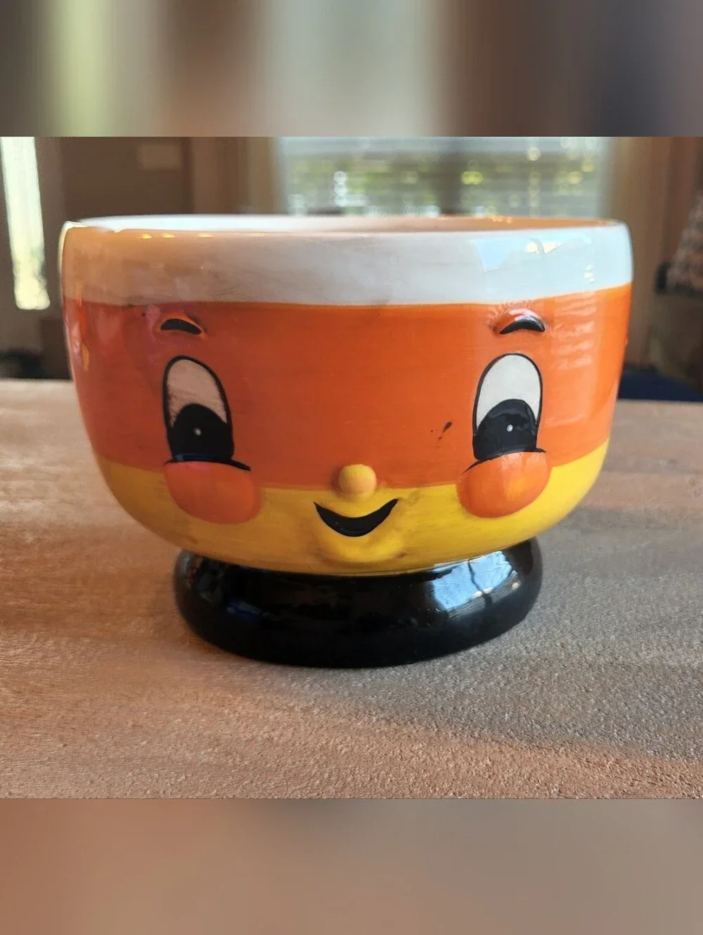 Johanna Parker Large Candy Corn Bowl HTF Halloween Collectible H 6